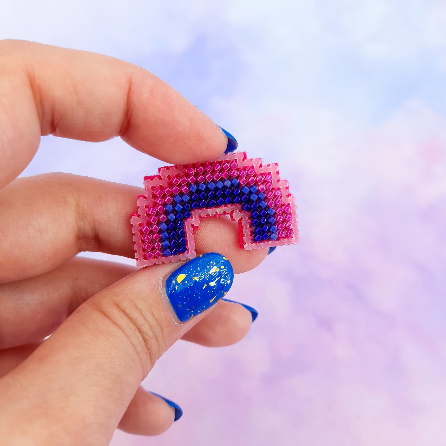 Arc-en-ciel Pride en perles - Pin's ou porte-clé