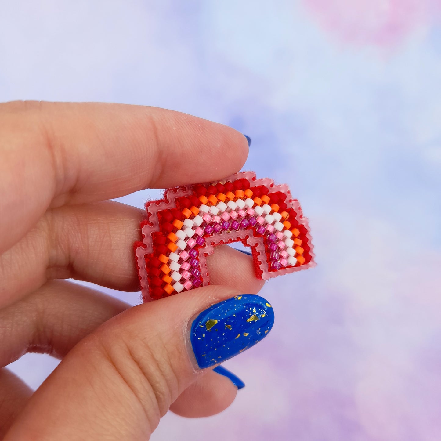 Arc-en-ciel Pride en perles - Pin's ou porte-clé