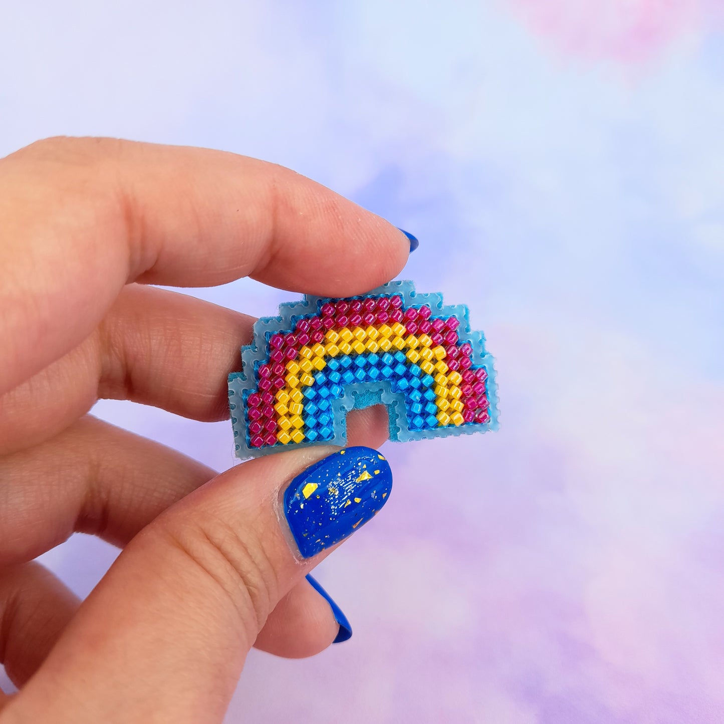 Arc-en-ciel Pride en perles - Pin's ou porte-clé