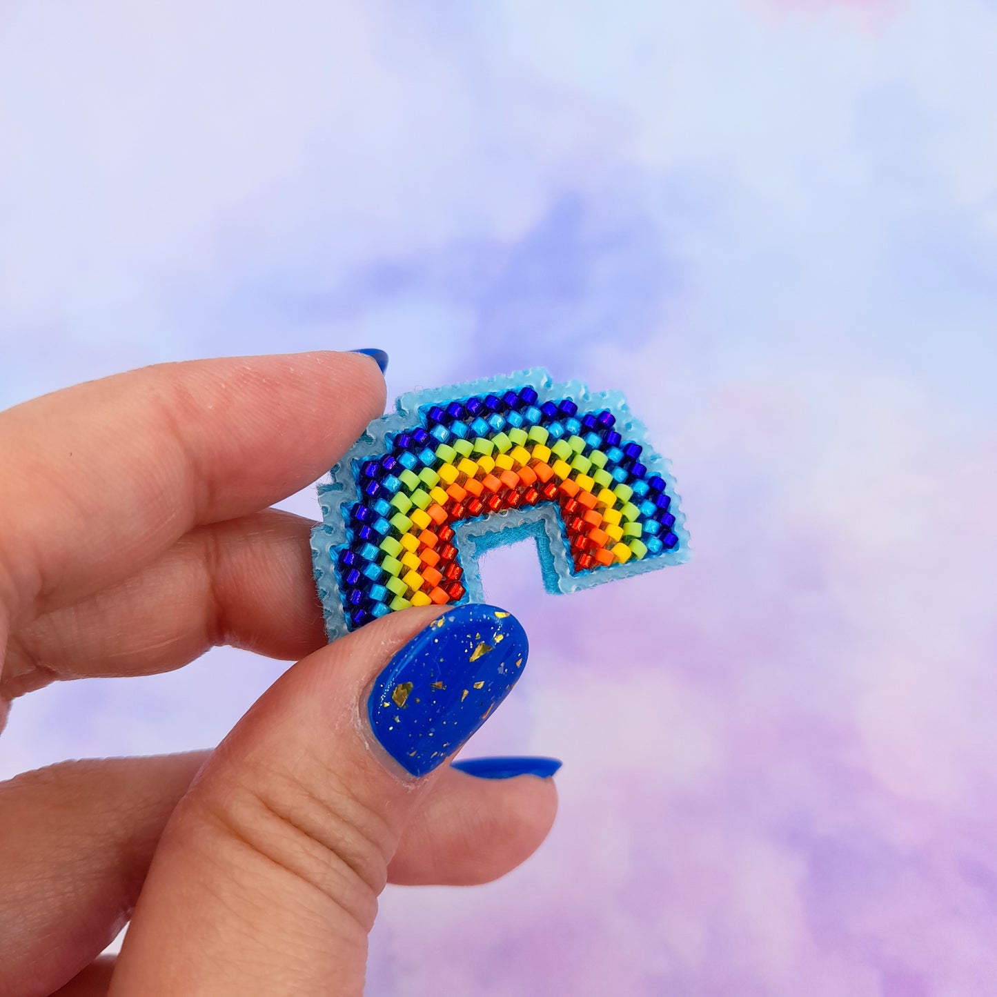 Arc-en-ciel Pride en perles - Pin's ou porte-clé