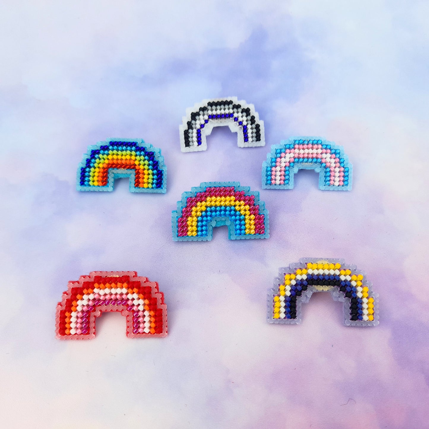 Arc-en-ciel Pride en perles - Pin's ou porte-clé