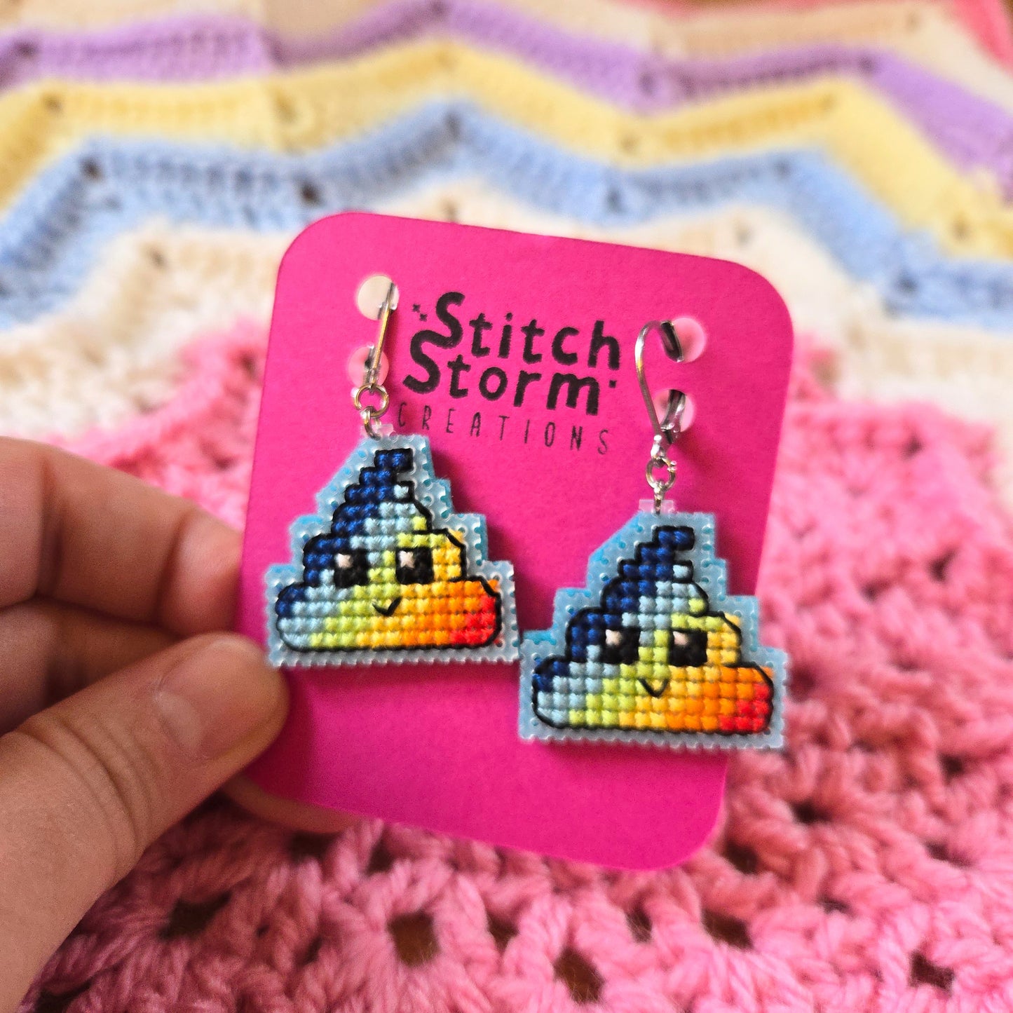 Rainbow Poop Earrings v1.0