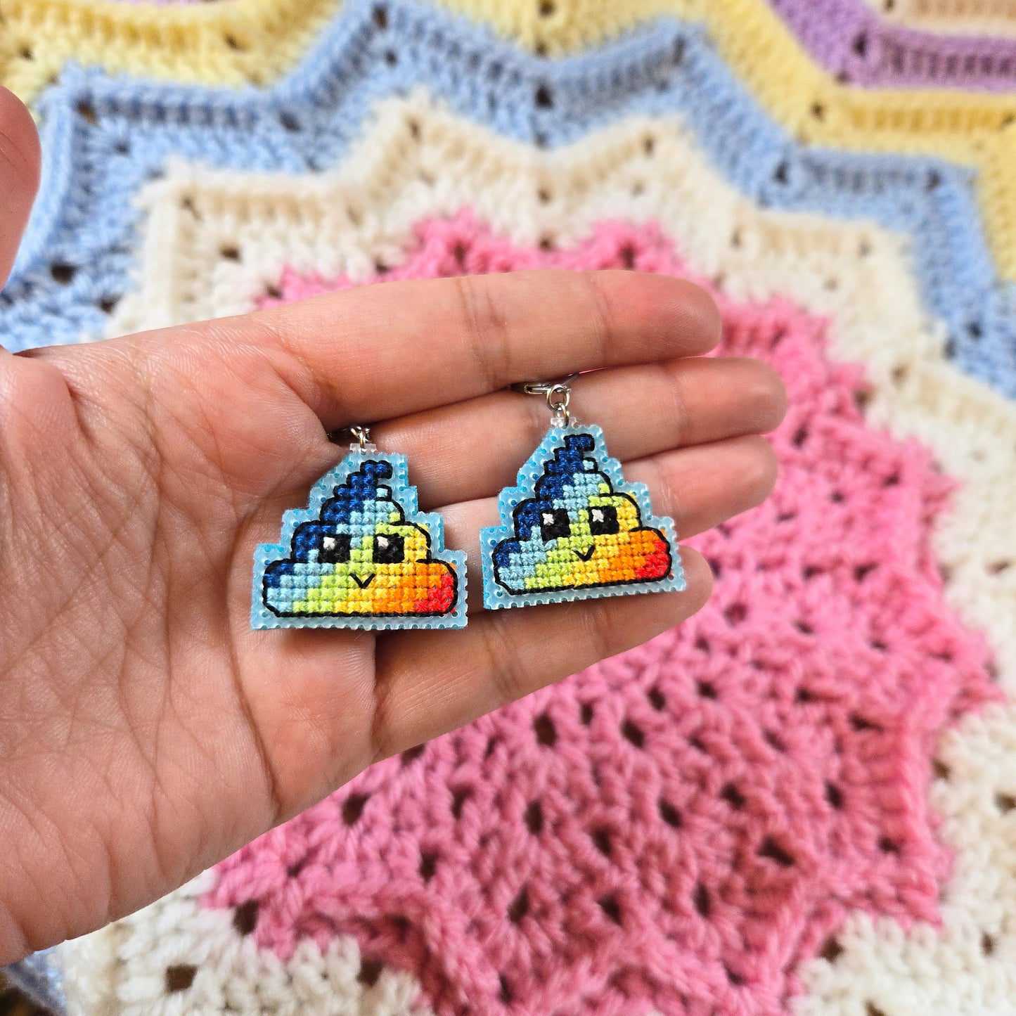 Rainbow Poop Earrings v1.0
