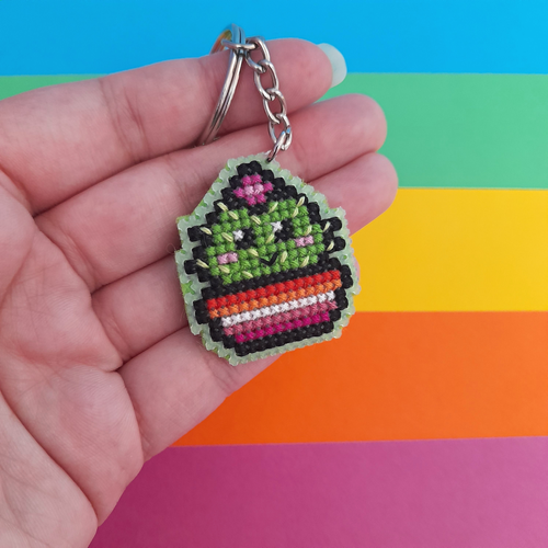 Proud Cactus - Lesbian Keychain