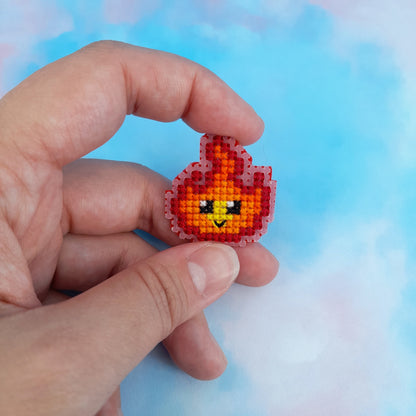 Flame - Pin or Keychain