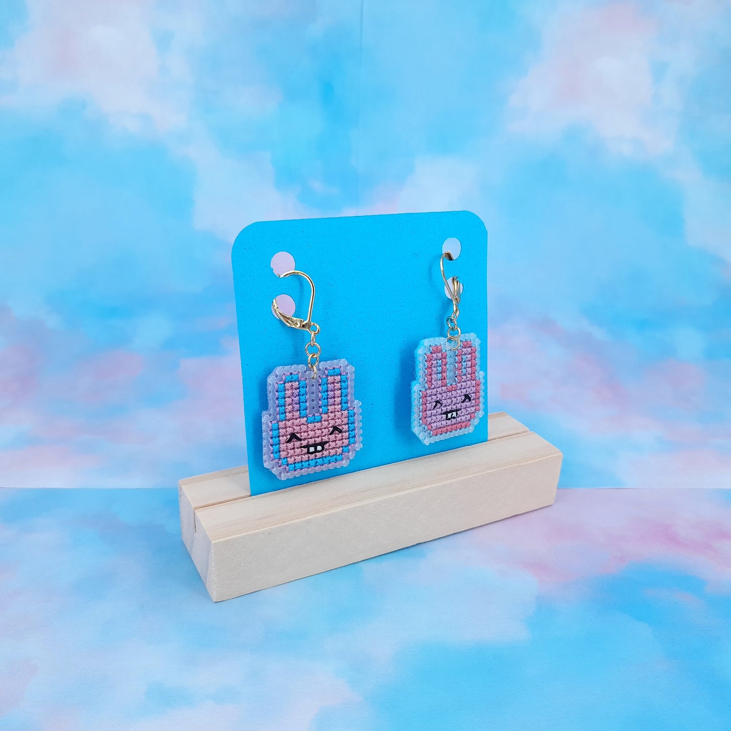 Lapins Pastel - Boucles d'oreilles