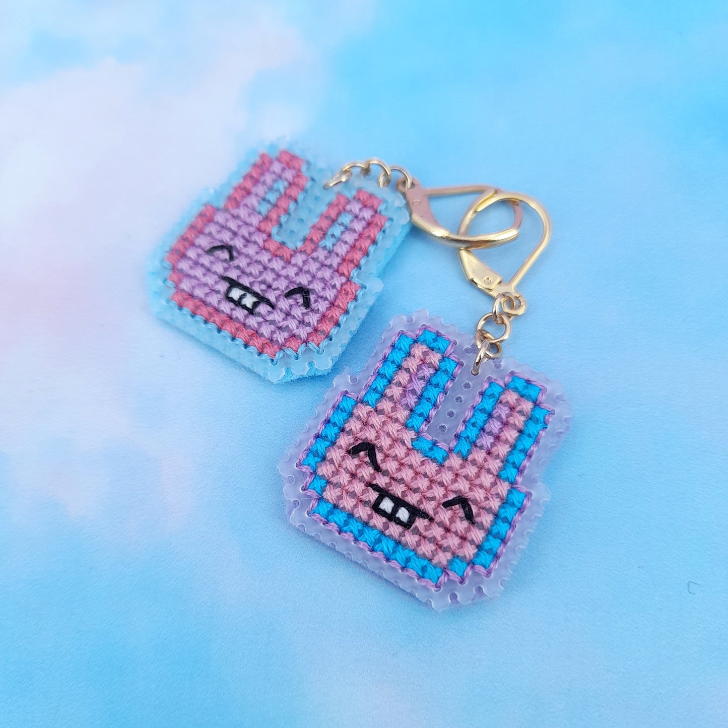 Lapins Pastel - Boucles d'oreilles