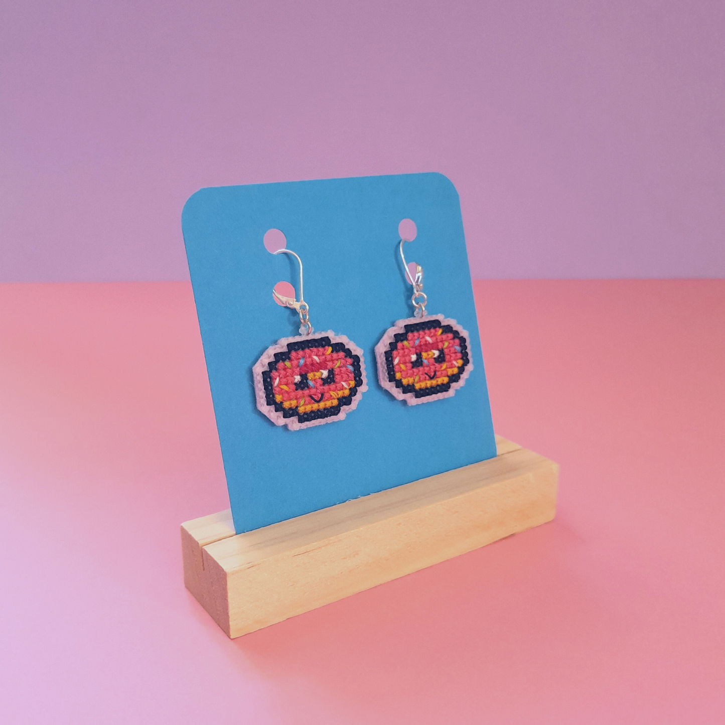 Boucles d'oreilles Donut - Fraise