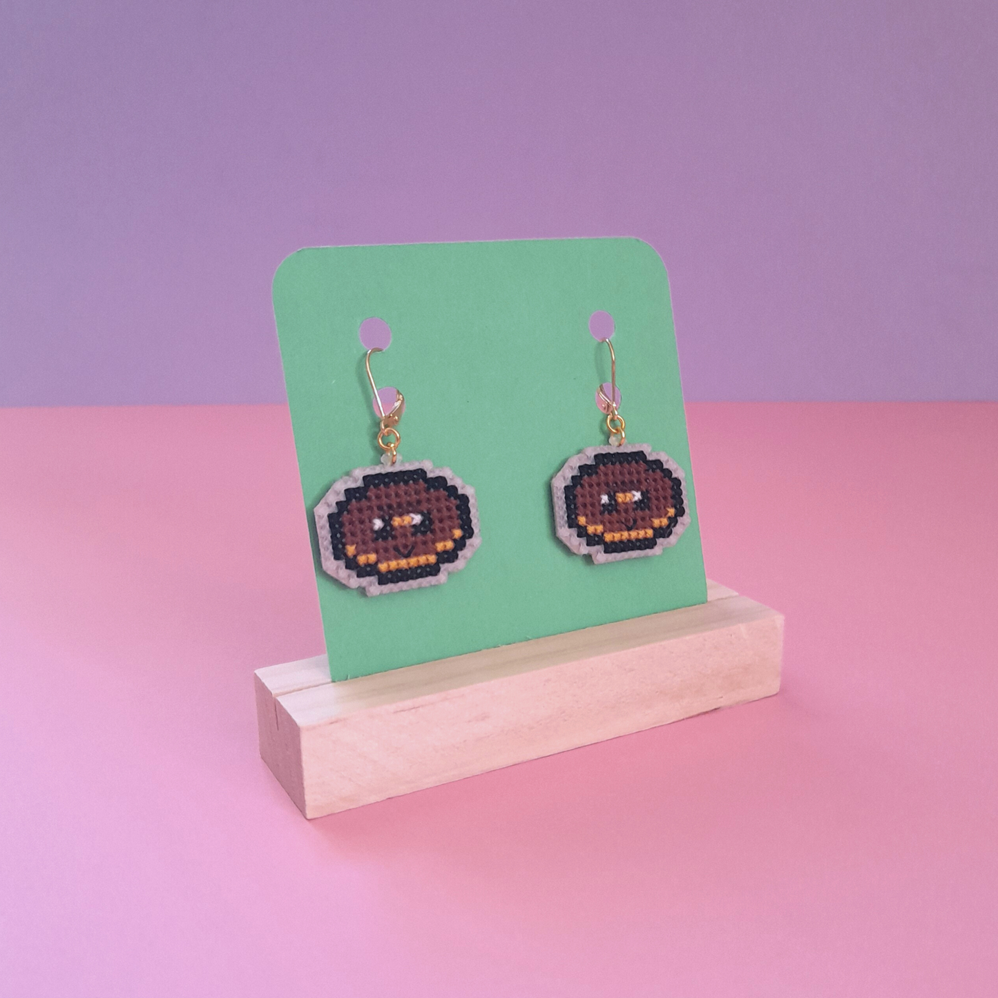 [Soldes] Boucles d'oreilles Donut - Chocolat